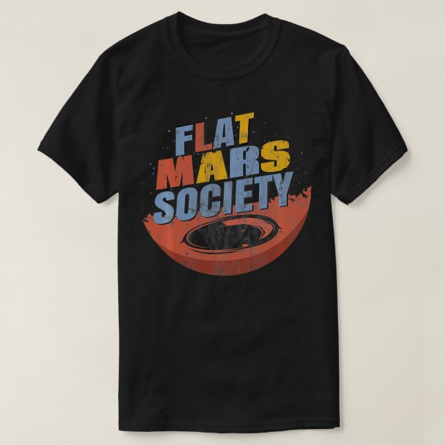 Flat Mars Society Distress Pullover T Shirt (Design framsida)