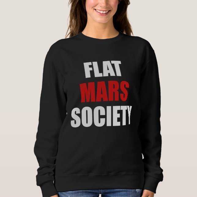 Flat Mars Society   Earth Red Planet Space T Shirt (Framsida)
