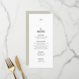 Flat Menu bröllop Minimalist modern. Meny