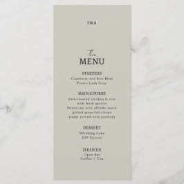 Flat Menu bröllop Minimalist modern. Meny