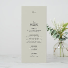 Flat Menu bröllop Minimalist modern. Meny