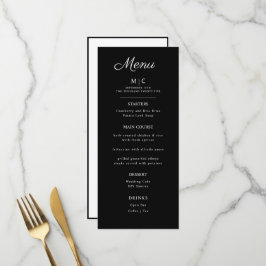 Flat Menu bröllop Minimalist modern. Meny