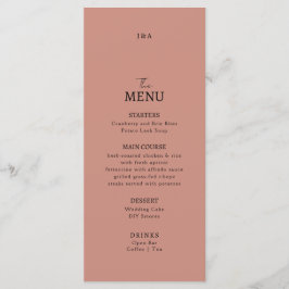 Flat Menu bröllop Minimalist modern. Meny