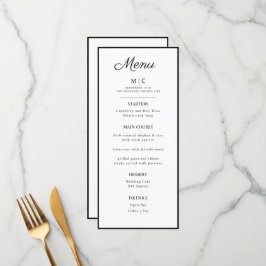 Flat Menu bröllop Minimalist modern. Meny