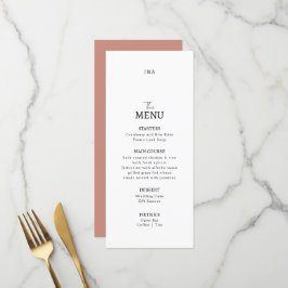Flat Menu bröllop Minimalist modern. Meny