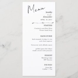 Flat Menu bröllop Minimalist modern. Meny