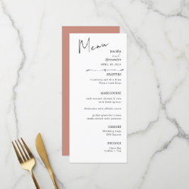 Flat Menu bröllop Minimalist modern. Meny