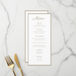 Flat Menu bröllop Minimalist modern. Meny