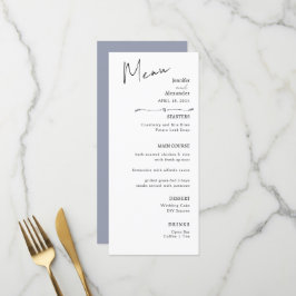 Flat Menu bröllop Minimalist modern. Meny