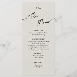 Flat Menu för Boho Bröllop. Meny