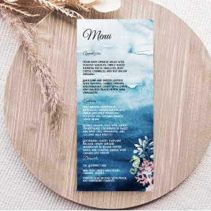 Flat Menu i Rustic Ocean Bröllop Meny