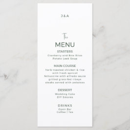 Flat Menu wedding Minimalist modern.  Meny