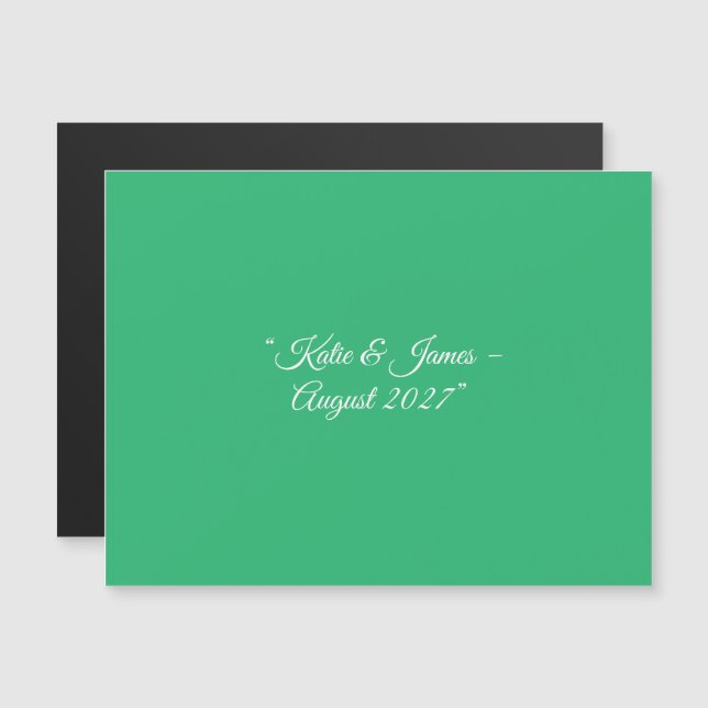 Flat Mint Green Background – Wedding Design Magnetisk Inbjudningskort (Fram/baksida)