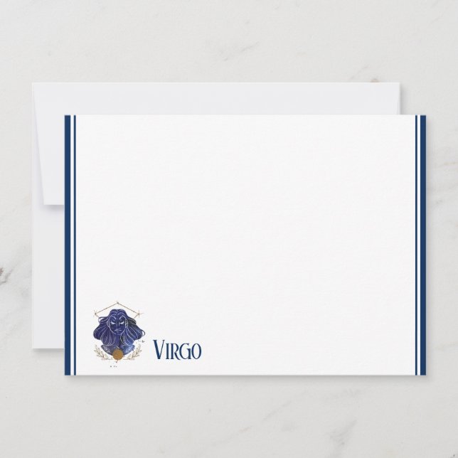 Flat Note Card-Zodiac Våg Anteckningskort (Framsida)