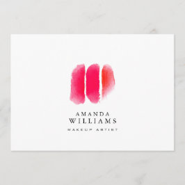 Flat notecard, röd vattenfärg Makeup-färgrutor Anteckningskort