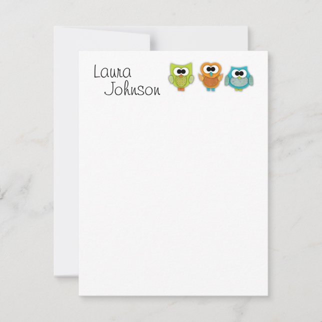 Flat Notecard Uggla Inbjudningar (Framsida)