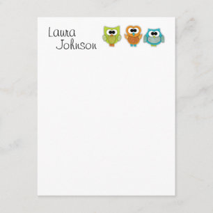 Flat Notecard Uggla Inbjudningar