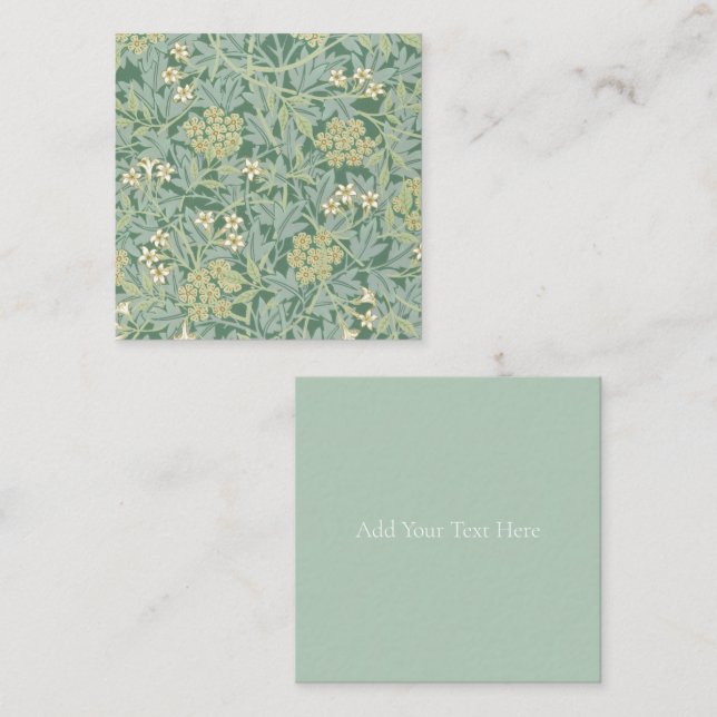 FLAT NOTECARD: WILLIAM MORRIS; JASMINE ANTECKNINGSKORT (Fram/baksida)