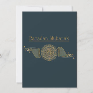 Flat Ramadan Mubarak Card Forest Grönt & Guld Julkort
