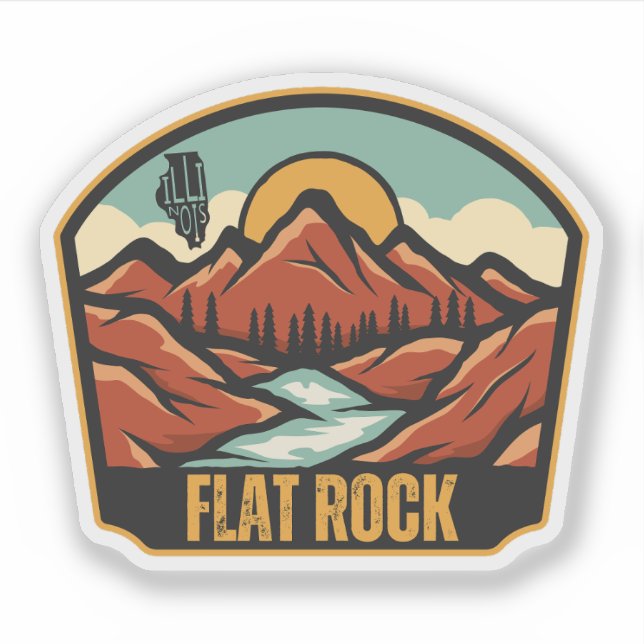 Flat Rock, Illinois Klistermärken (Framsida)
