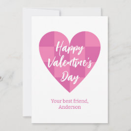 Flat Rosa Glad Alla hjärtans dag Julkort