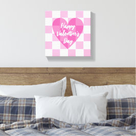 Flat Rosa Heart - Kontrollerat Gladans Alla hjärta Canvastryck