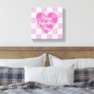 Flat Rosa Heart - Kontrollerat Gladans Alla hjärta Canvastryck