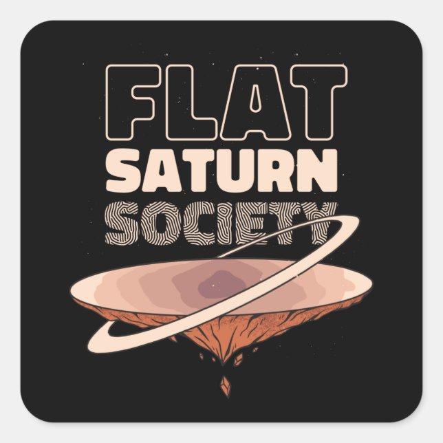 FLAT SATURN SOCIETY FYRKANTIGT KLISTERMÄRKE (Framsida)