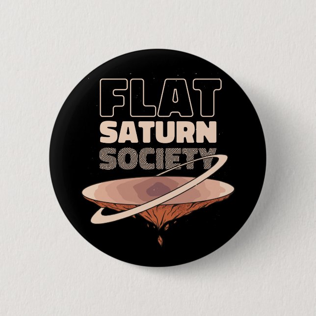 Flat Saturn Society - Vetenskaplig Design Knapp (Framsida)