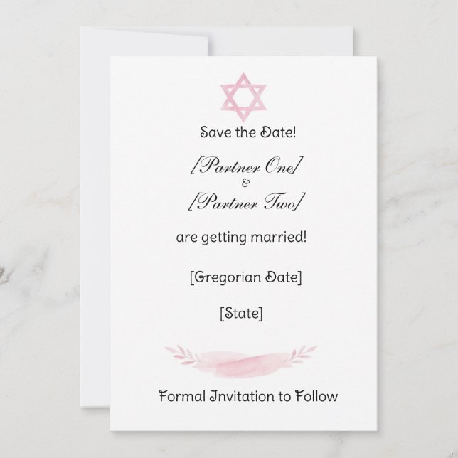 Flat Save The Date Card Spara Datumet (Framsida)