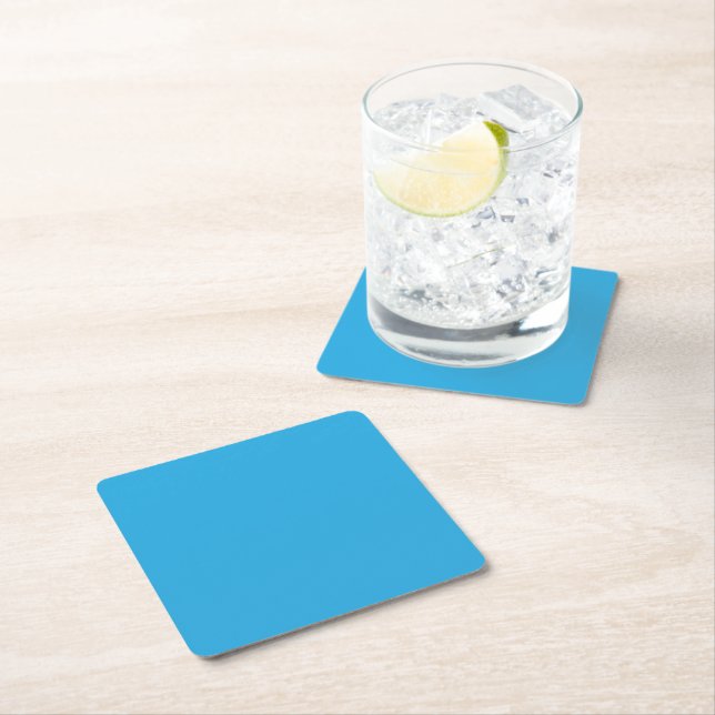 Flat Sky Blue Background for Web & Print Underlägg Papper Kvadrat (Insitu)