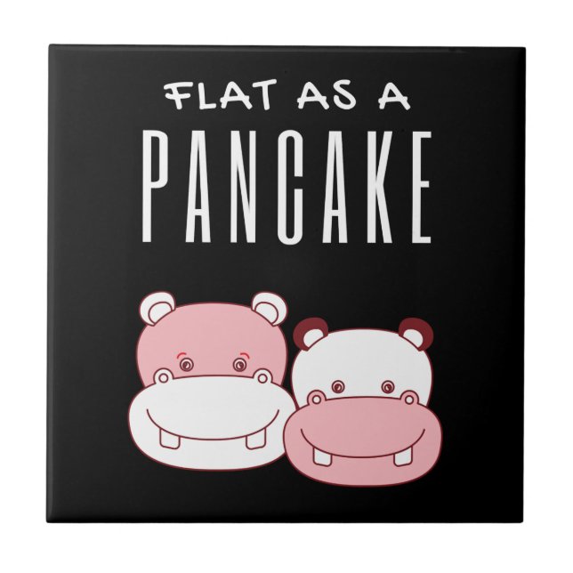 Flat som ett pancake par Hippo | Hippo Älskare Kakelplatta (Framsidan)