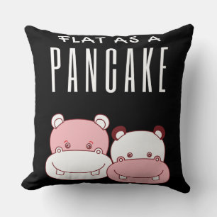 Flat som ett pancake par Hippo Hippo Älskare Kudde