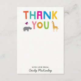 Flat-Tackkort-kort för afrikanska djur Anteckningskort