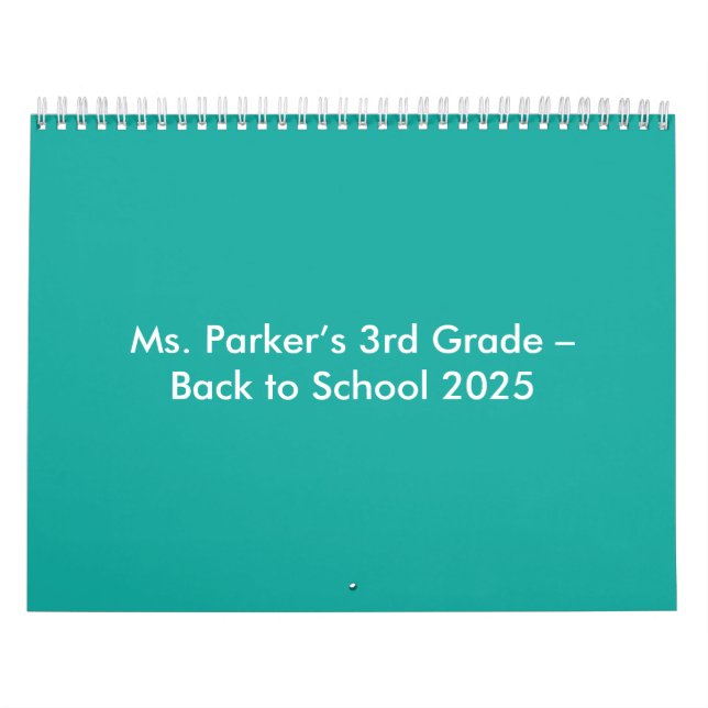 Flat Teal Background – Back-to-School Texture Kalender (Omslag)