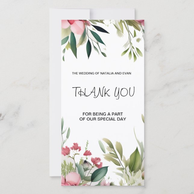 Flat Thank You Card Tack Kort (Framsida)