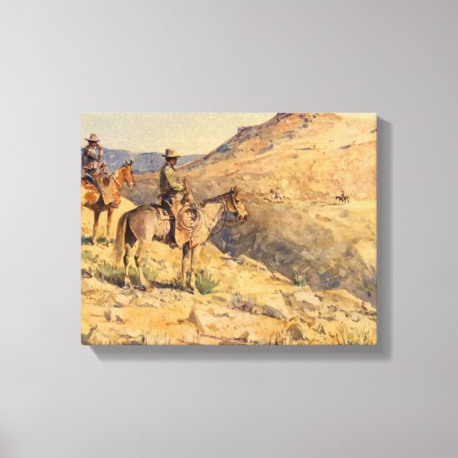 Flat-Top Riders av Edward Borein Canvastryck (Framsida)