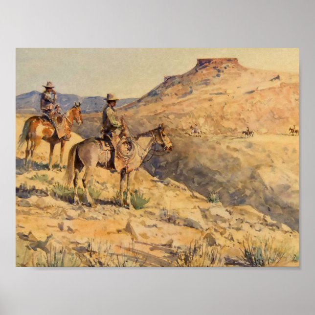Flat-Top Riders av Edward Borein Poster (Framsidan)