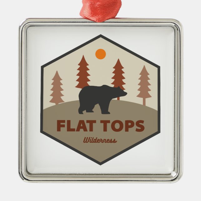 Flat Toppar Wilderness Colorado Bear Julgransprydnad Metall (Framsidan)