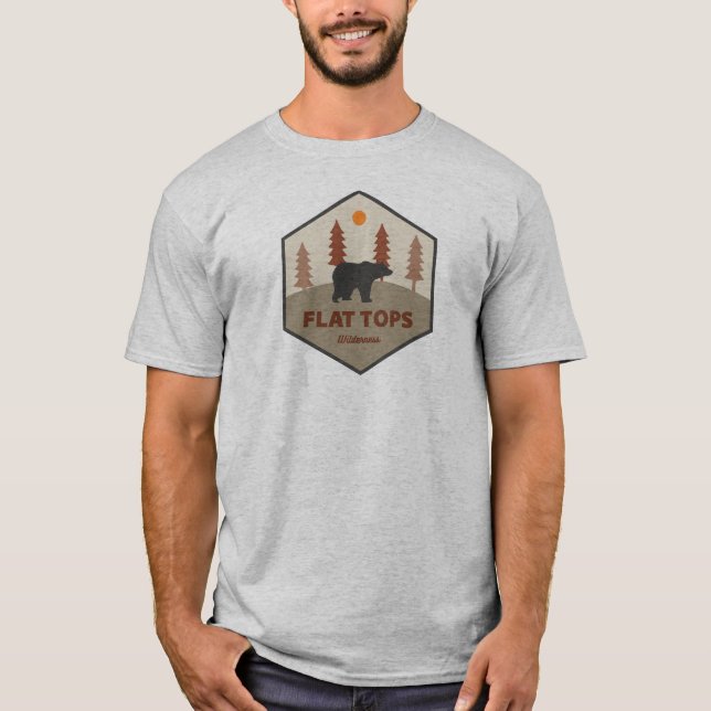 Flat Toppar Wilderness Colorado Bear T Shirt (Framsida)