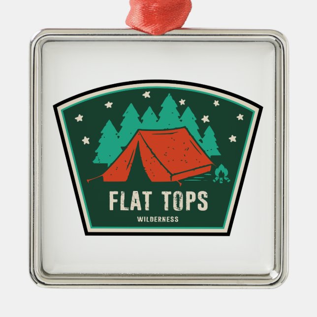 Flat Toppar Wilderness Colorado Camping Julgransprydnad Metall (Framsidan)