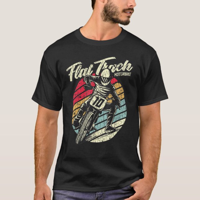 Flat Track Motorcykel T Shirt (Framsida)