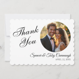 Flat Wedding Thank You Card | Custom with Photo Tack Kort