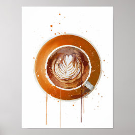 Flat White Orange Poster