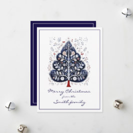 Flat Xmas Card - Scandinavian Christmas Tree Julkort