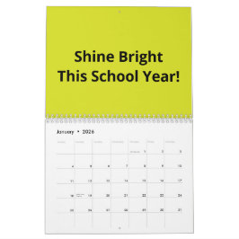 Flat Yellow Background – Back-to-School Texture Kalender
