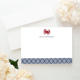 Flata kort för Red Crab Personlig Stationery