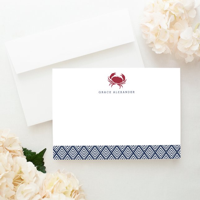 Flata kort för Red Crab Personlig Stationery (Skapare uppladdad)