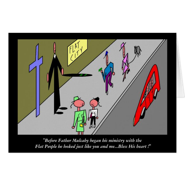 Flata människor hälsningskort (Framsidan Horizontal)