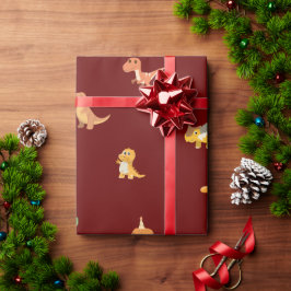 Flata minimalistdagar för ruttdinosaurier på Mörk Presentpapper